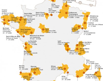 Carte de France des Festivals été 2014