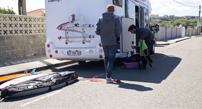 Preparation surf camping-car