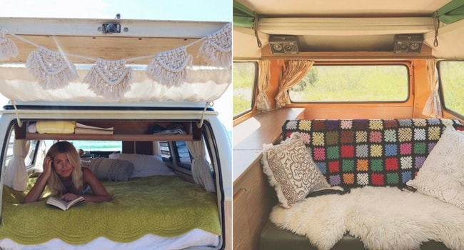 Idées de décoration intérieure pour votre camping-car_Shabby-Boho-Hippie