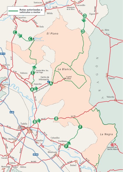 Carte du desert des bardenas