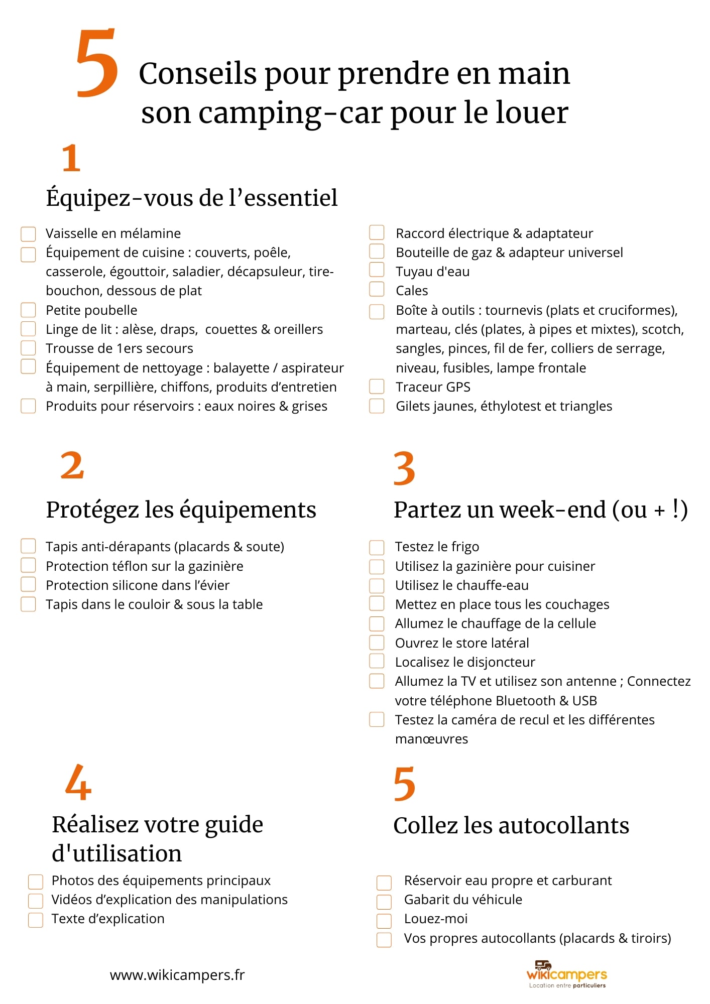 5 conseils pour prendre en main votre camping-car_checklist