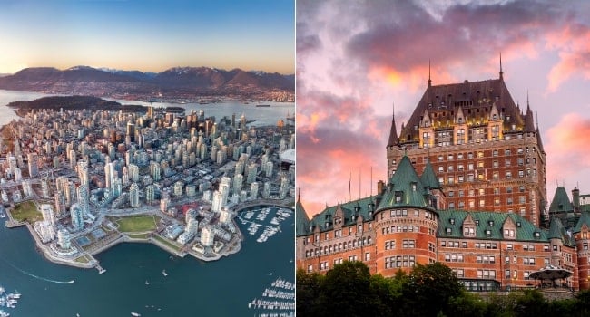 vancouver et quebec au canada