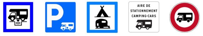 panneaux signalisation aire camping car