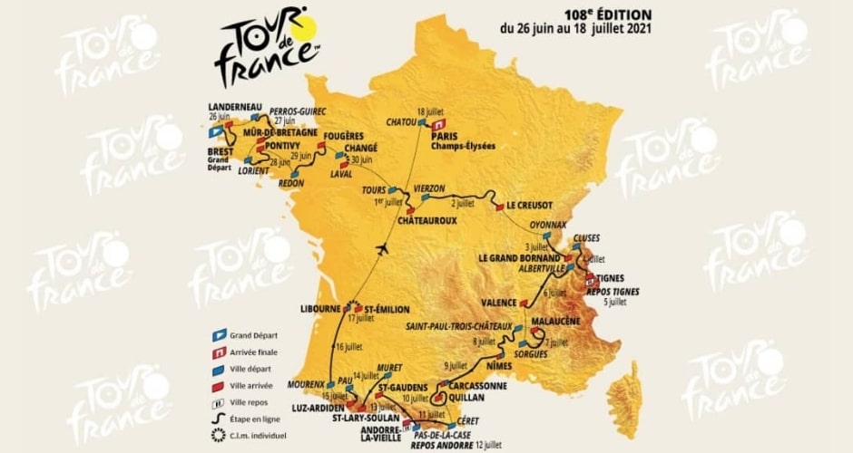 Parcours tour de France 2021