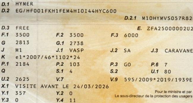 Carte grise: comment déchiffrer le certificat d'immatriculation de votre  camping-car – Le Monde du Camping-Car